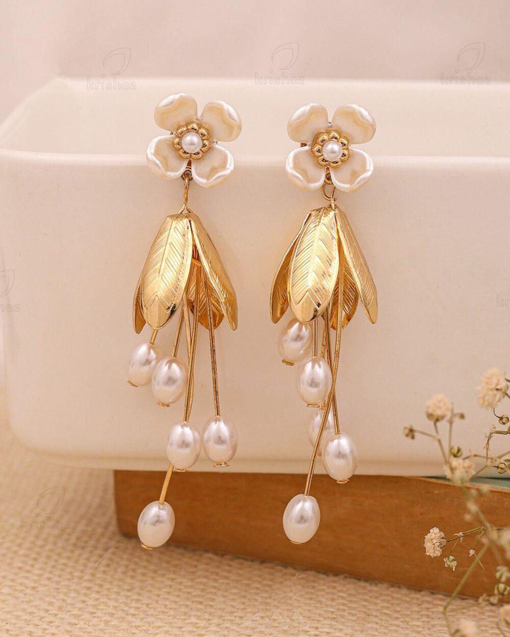 Gold Flower Earring
